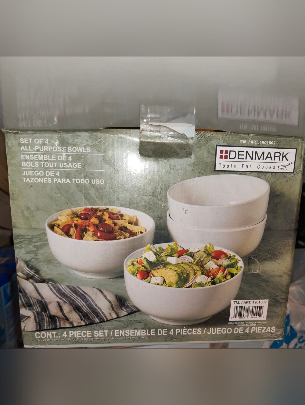 New!!! Denmark All Purpose Bowls 3.94" H X 7.9" D Set Of 4-piece White Porcelain